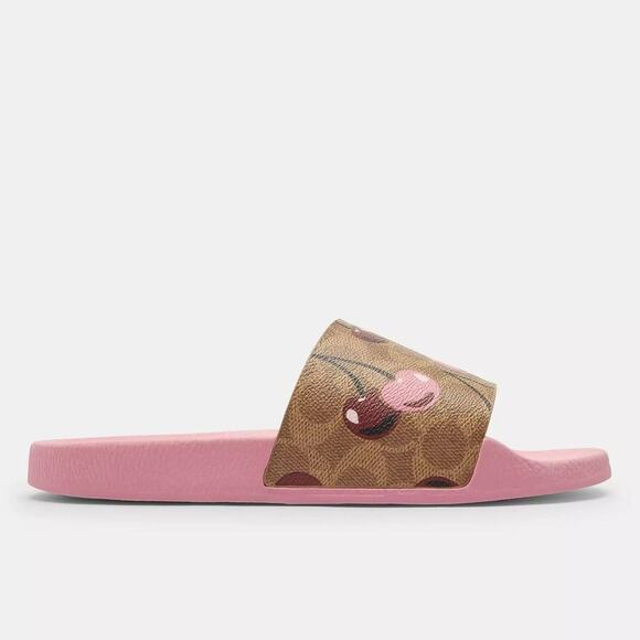 🍒 Coach Udele Sport Slide In Signature Canvas With Cherry Print - Picture 3 of 11